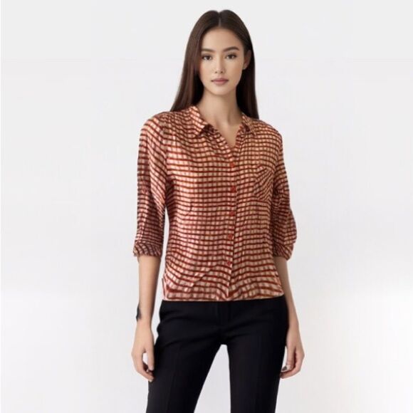 Forever 21 Red & White Plaid Button Down Shirt — Size SP - Picture 1 of 6